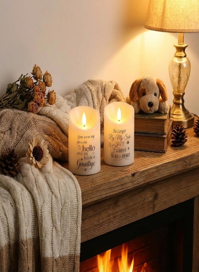 Copkim 2 Pcs Dog Memorial Gifts for Loss of Dog Flameless Memorial Candles LED Pet Loss Sympathy Candles Gifts for Pet Lovers Friends Families in Memory of Doggie Passing Away - Image 3